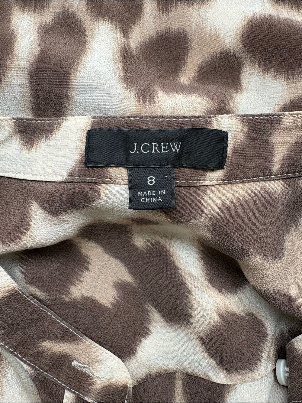 J. Crew Tie-Front Silk Shirt-Dress In Dusty Leopard - Picture 6 of 7